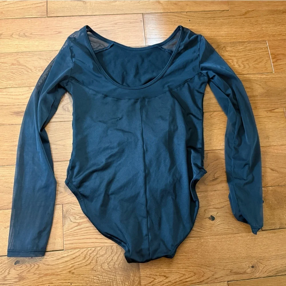 Justice Leotard with Mesh Long Sleeves